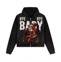 “BYE BYE BABY” Vintage wash splatter hoodie